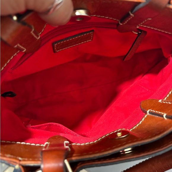 Dooney & Bourke Dark Blue and Brown Satchel preloved - Picture 5 of 15